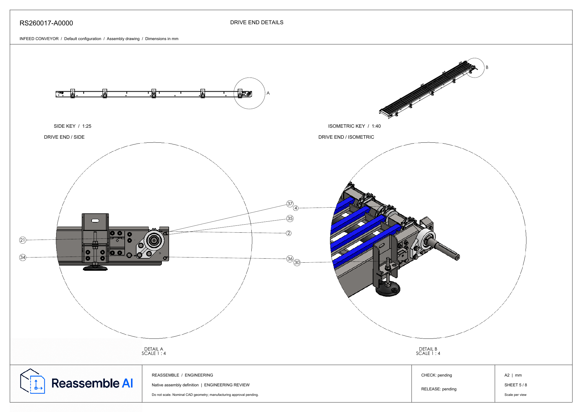 Drive end details